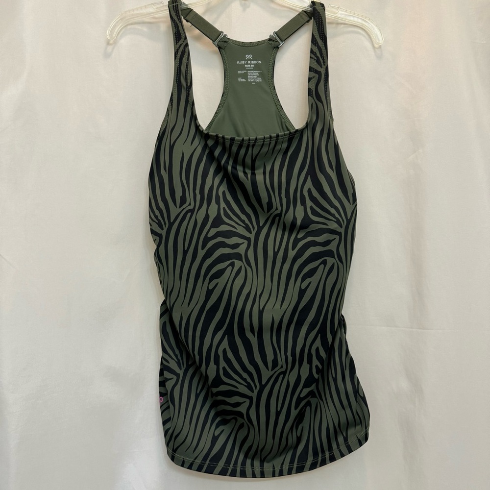 Ruby Ribbon Active Shapewear Zebra Print Tank Top - image 5